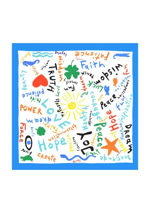 Kakanias Scarf Joy Hope Dream White