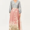 One-of-a-kind Vintage Kimono Long Skirt With Tucks